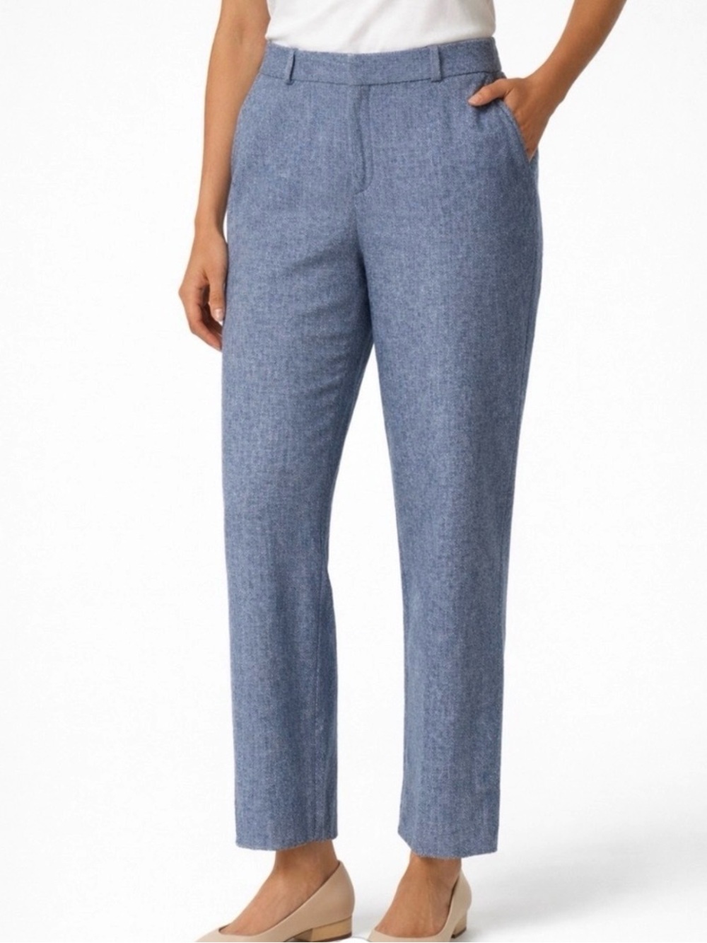 Banana Republic Avery Wool Blend Classic Tailored Straight Leg Trousers Size 14